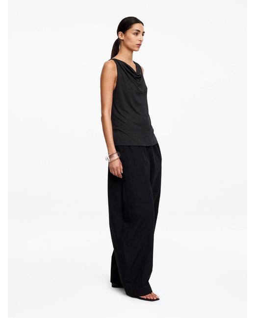 ARKET Black Draped Tank Top
