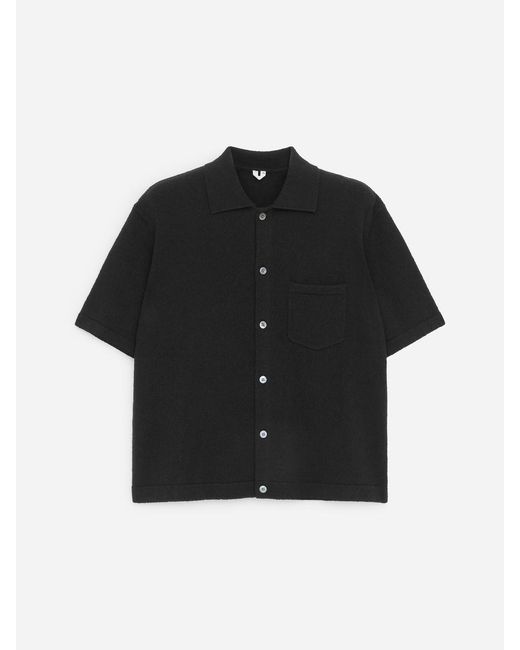 ARKET Black Bouclé Polo Shirt for men