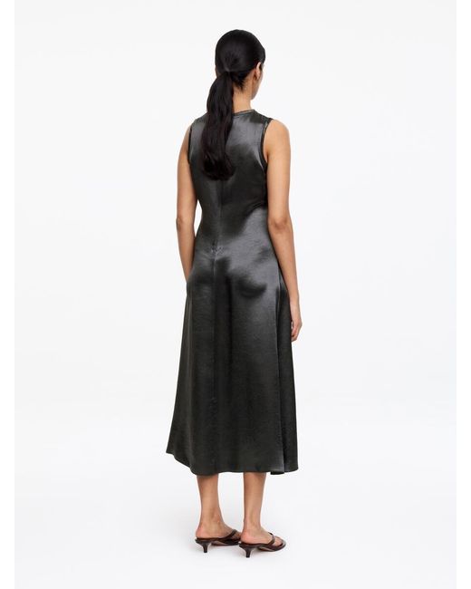 ARKET White Crushed Satin Midi Dress