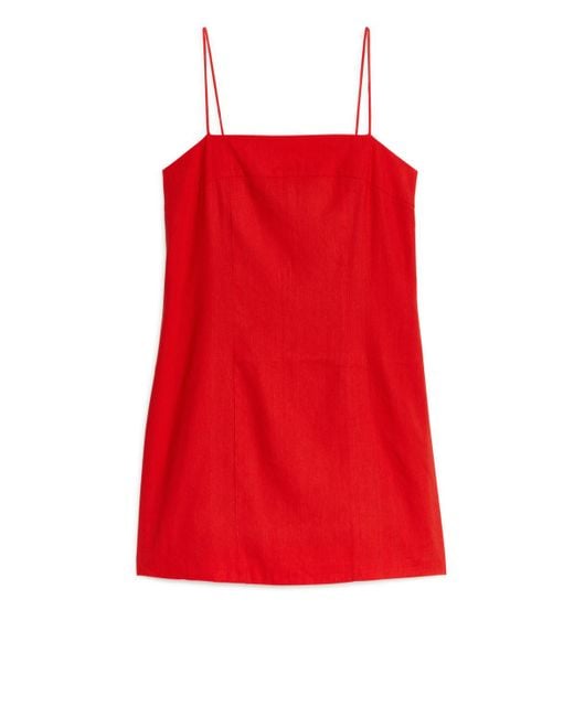 ARKET Red Linen-blend Mini Dress