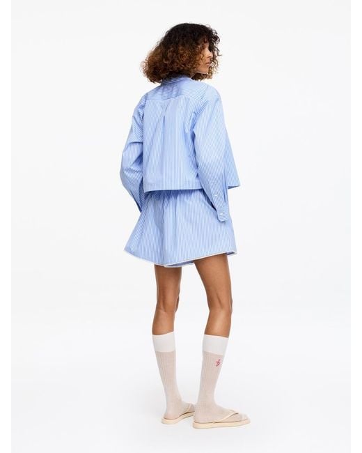 ARKET Blue And Laila Gohar Lace-Trim Shorts