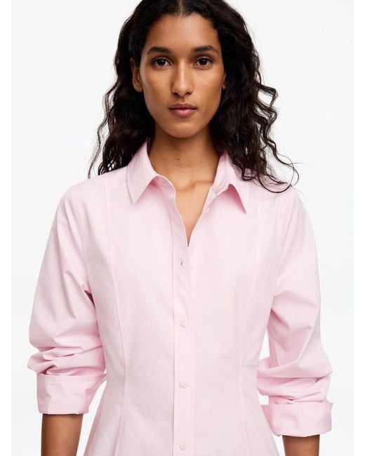 ARKET White Fitted Cotton Poplin Shirt