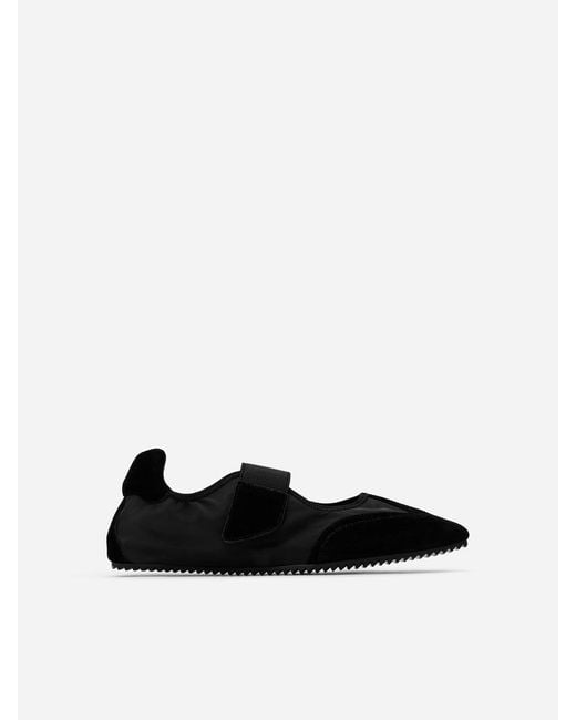 ARKET White Suede Nylon Mary Janes