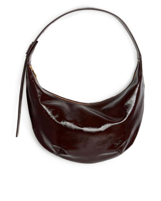 ARKET Brown Mid Size Curved Shoulder Bag