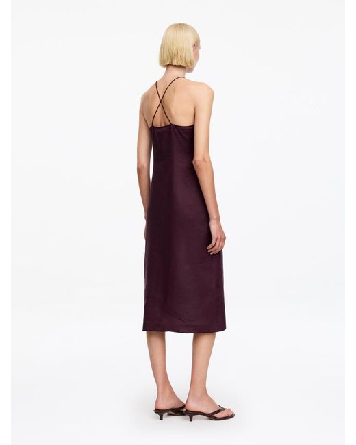 ARKET Red Linen Midi Dress