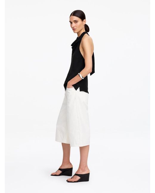 ARKET Black Linen Blend Halterneck Top