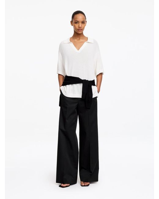 ARKET White High-Waist Chino Trousers