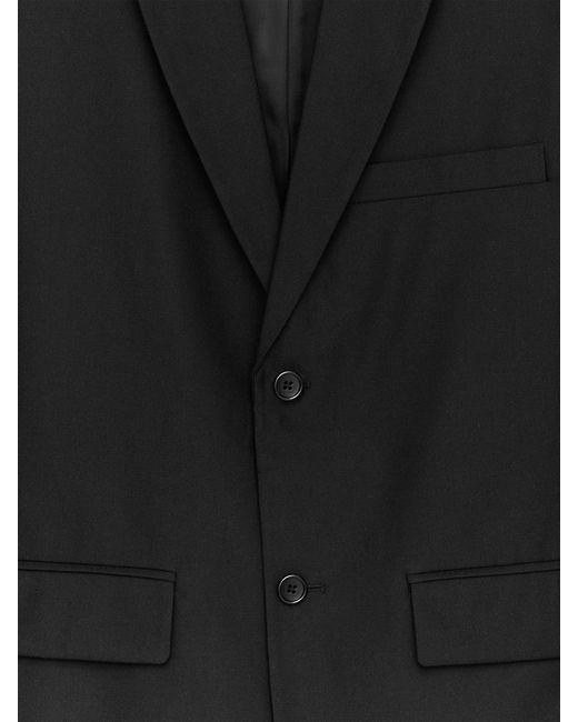 ARKET Black Wool-Cotton Blazer for men