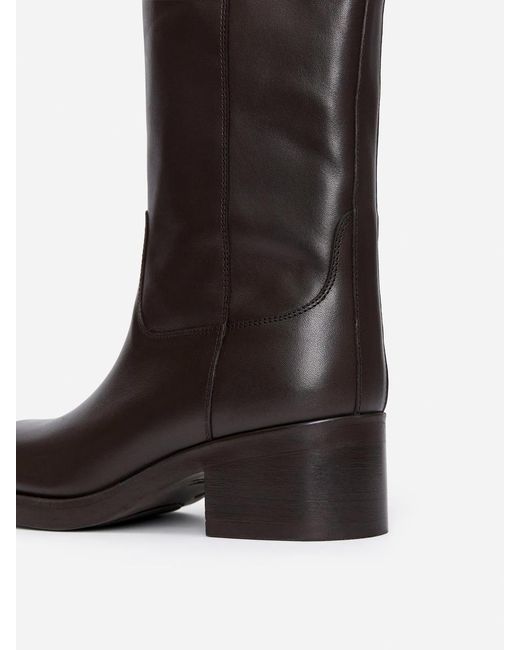 ARKET Black Leather Riding Boots