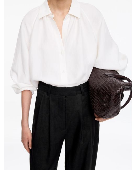 ARKET White Tailored Linen Trousers