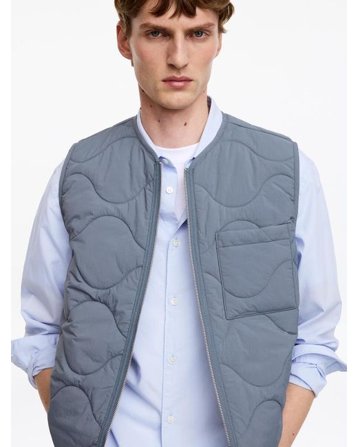 ARKET Blue 2-In-1 Quilted Liner Vest for men