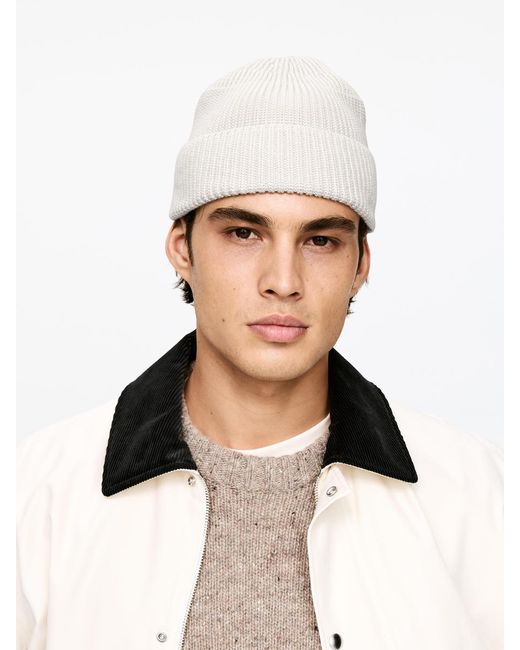 ARKET Black Fisherman Beanie for men