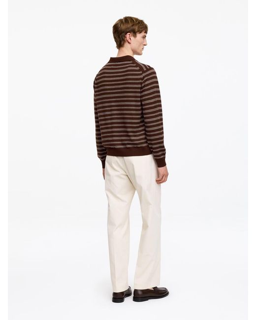 ARKET Brown Merino Polo Jumper for men