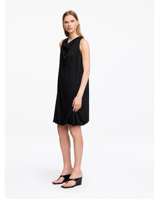 ARKET Black Draped Balloon Dress