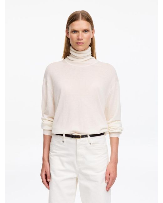 ARKET White Slim Leather Belt