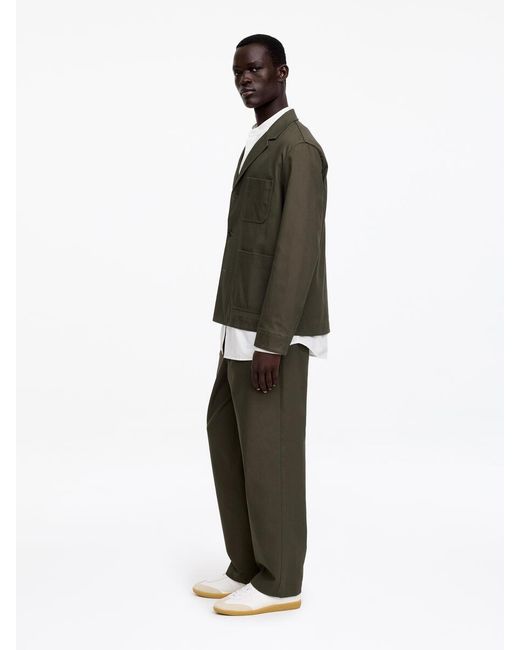 ARKET Green Relaxed Cotton-Linen Blazer for men