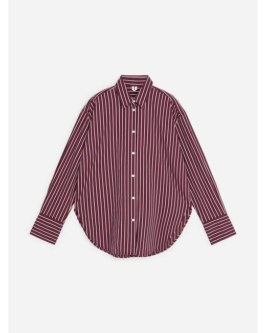 ARKET Purple Relaxed-Fit Poplin Shirt