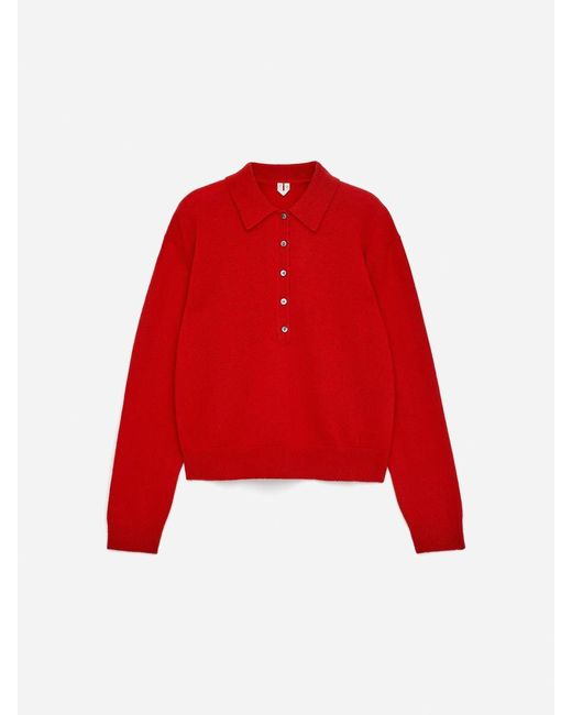 ARKET Red Wool Polo Jumper