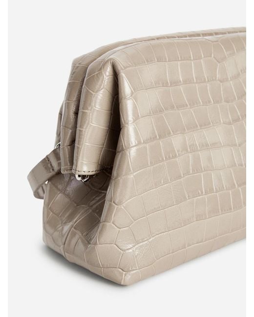 ARKET Natural Croco-Embossed Leather Clutch