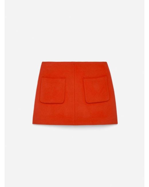 ARKET Red Wool-Blend Mini Skirt