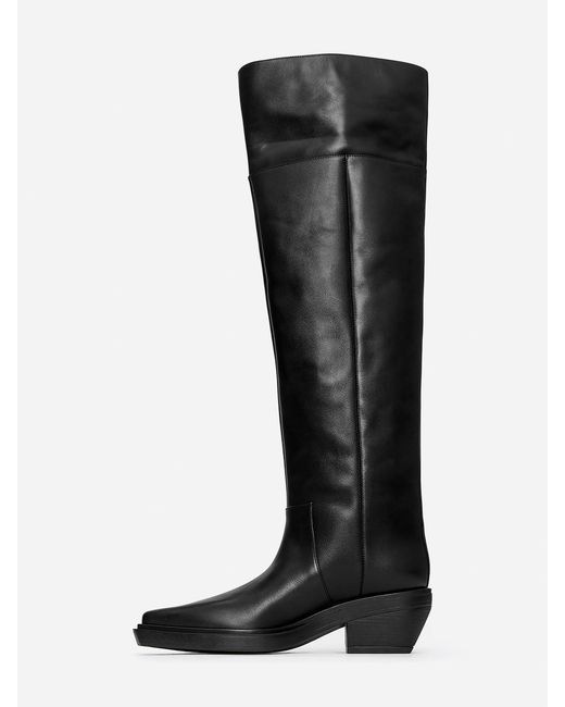 ARKET Black Over-The-Knee Leather Boots