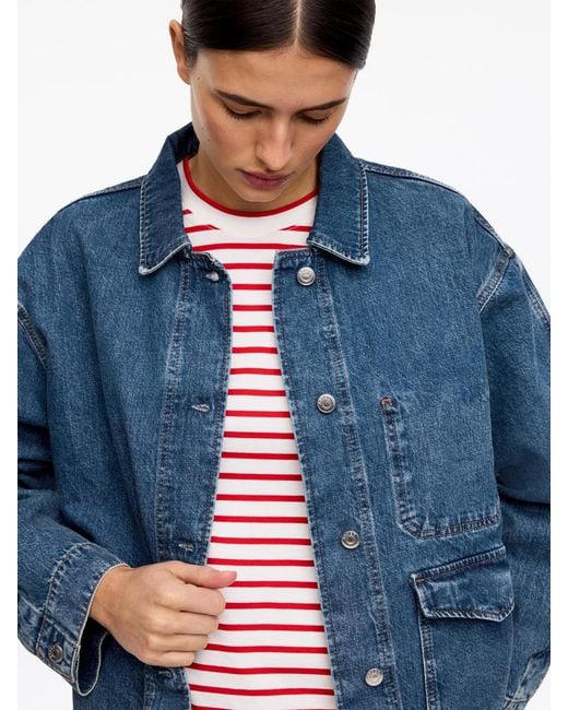 ARKET Blue Boxy Denim Overshirt