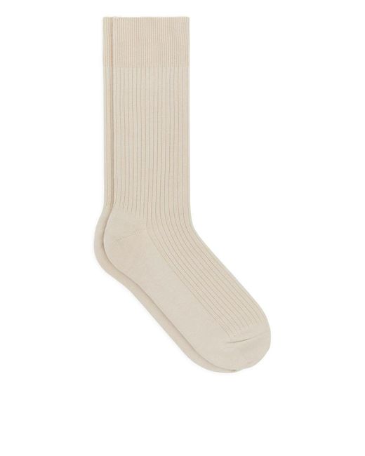 ARKET Gerippte Socken Aus Supima-Baumwolle in White für Herren
