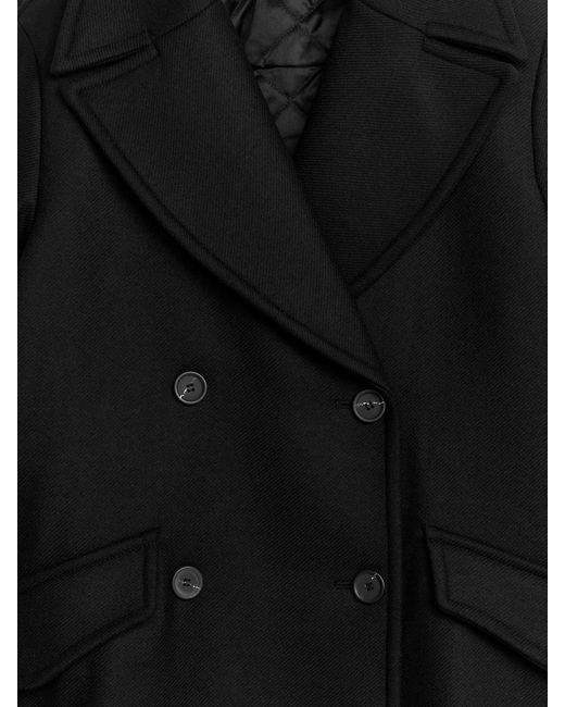 ARKET Black Wool Pea Coat