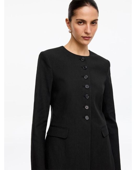 ARKET Black Linen-Blend Blazer