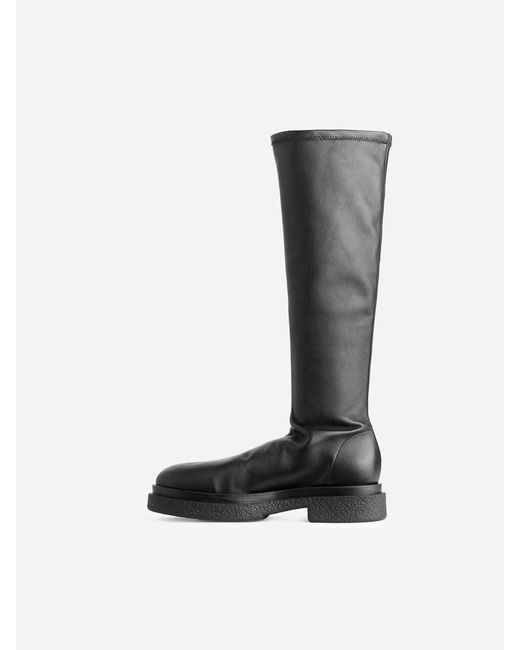 ARKET Black Chunky Leather Boots