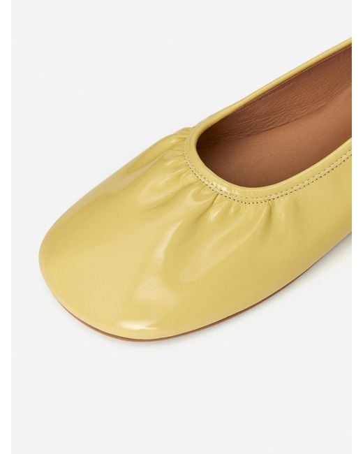 ARKET Yellow Lacquered Ballet Flats