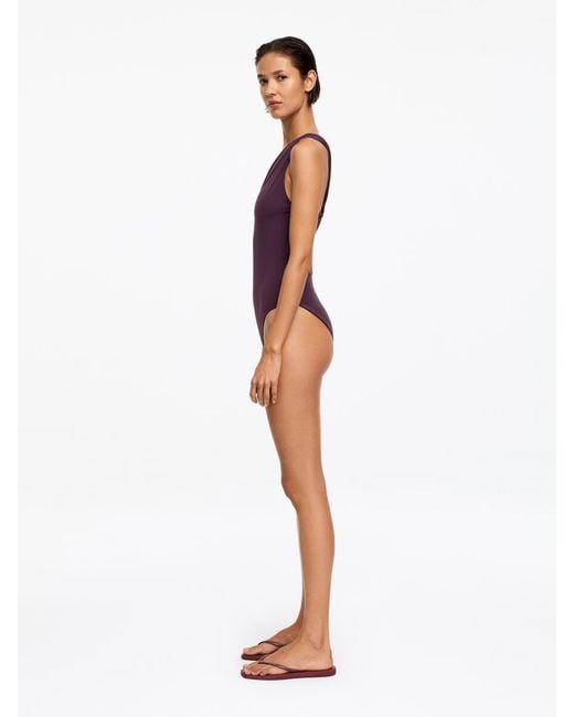 ARKET White One-Shoulder Swimsuit
