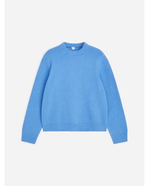 ARKET Blue Knitted Crewneck Jumper for men