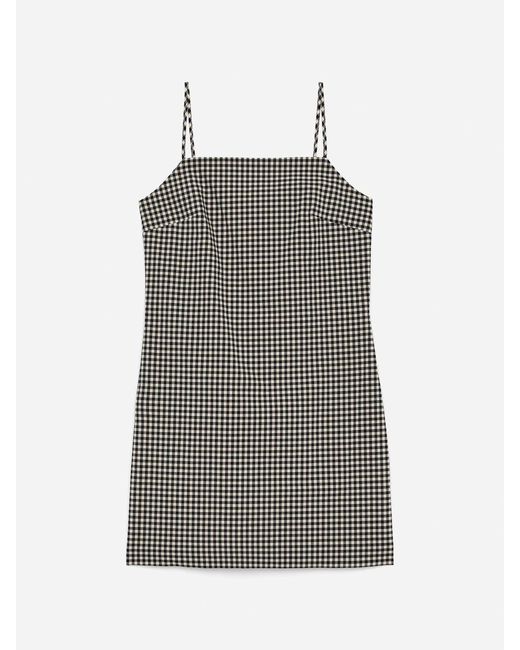 ARKET White Mini Gingham Dress