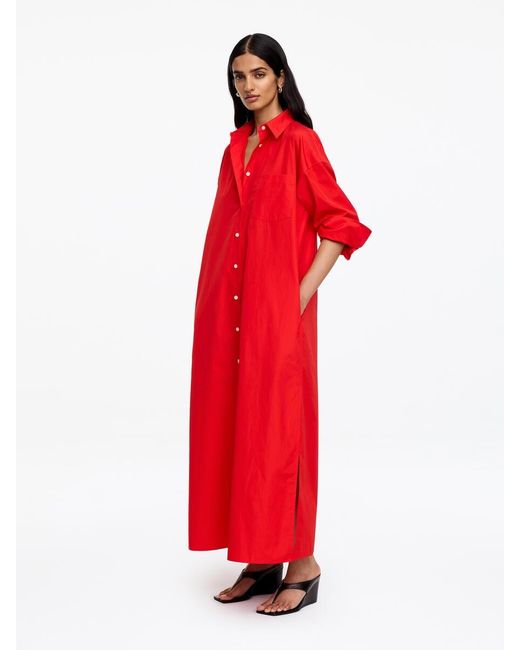 ARKET Red Cotton Shirt Dress