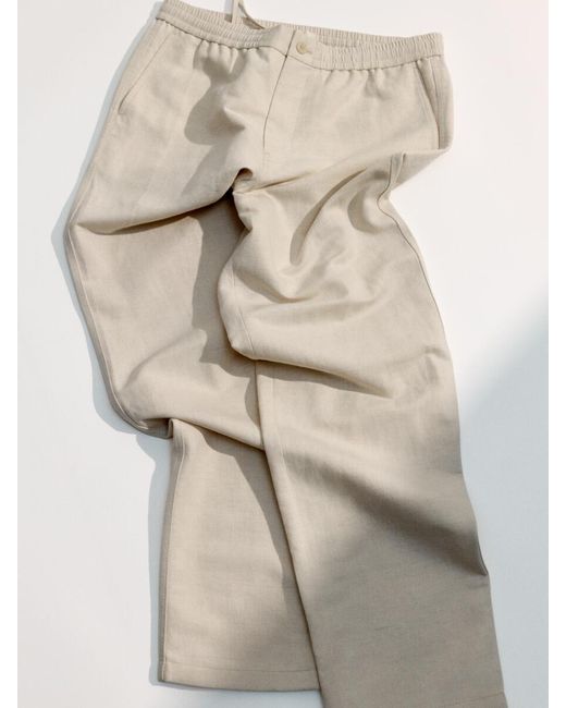 ARKET White Linen Blend Trousers for men