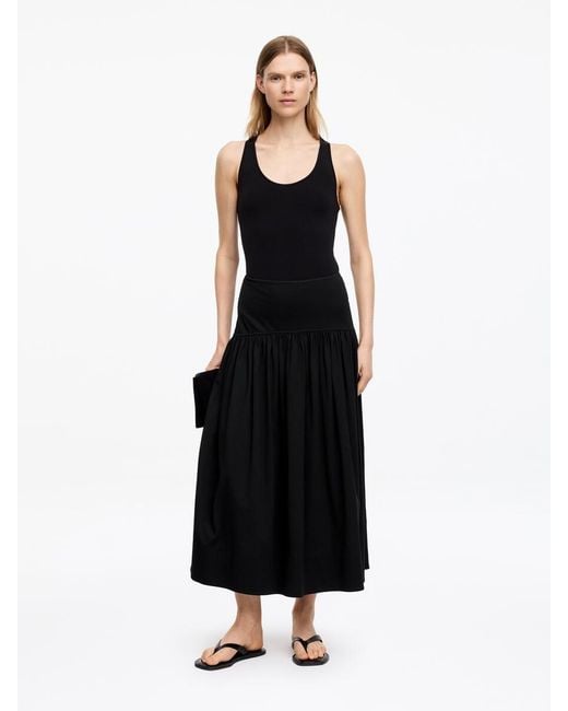 ARKET Black A-Line Midi Skirt