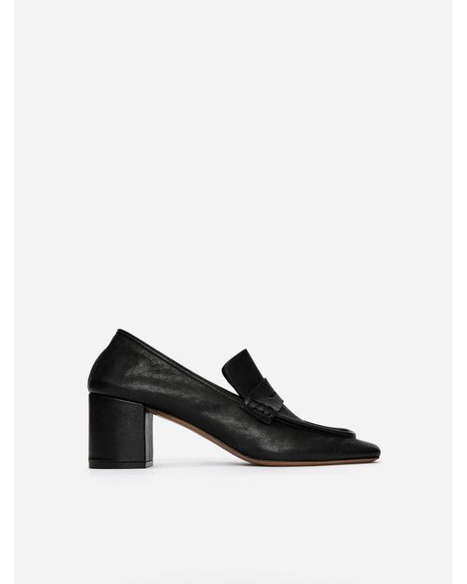 ARKET Black Heeled Leather Loafers