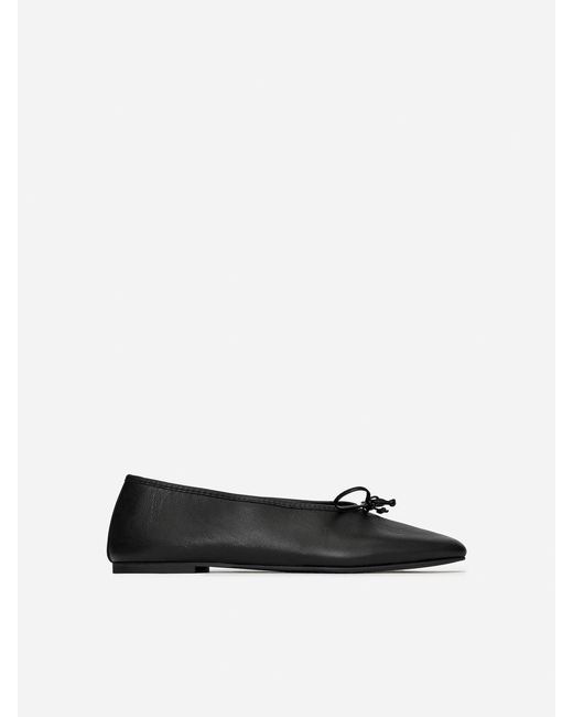 ARKET Black Leather Ballerinas