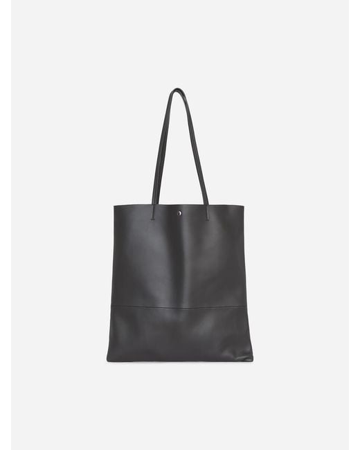 ARKET Gray Leather Tote Bag