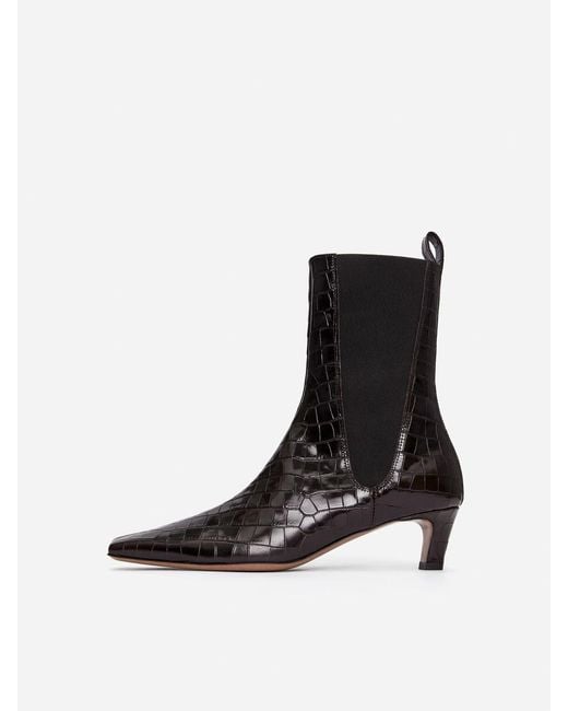 ARKET Black Square-Toe Ankle Boots