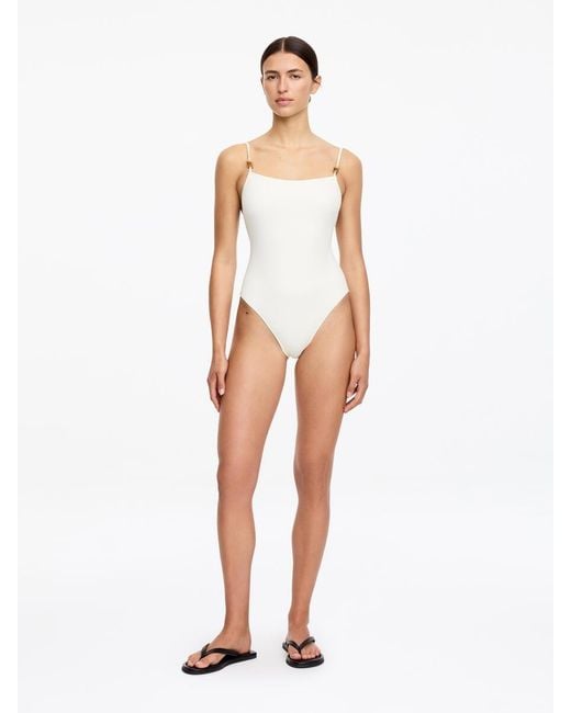 ARKET White Beaded Swimsuit