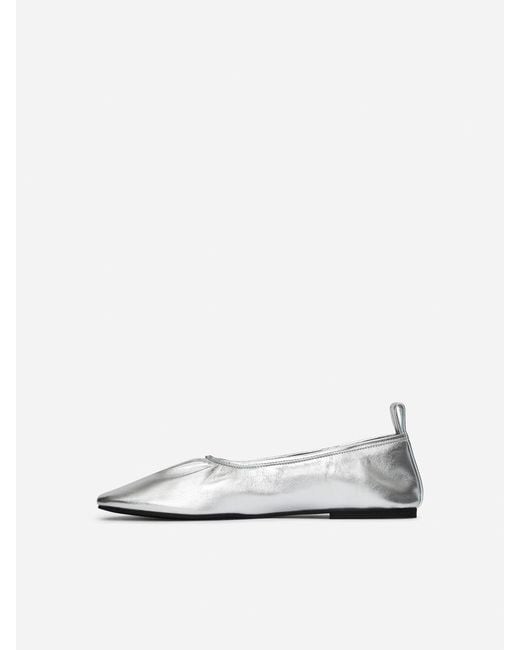 ARKET White Leather Ballet Flats