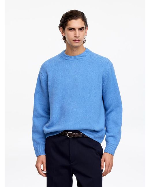 ARKET Blue Knitted Crewneck Jumper for men