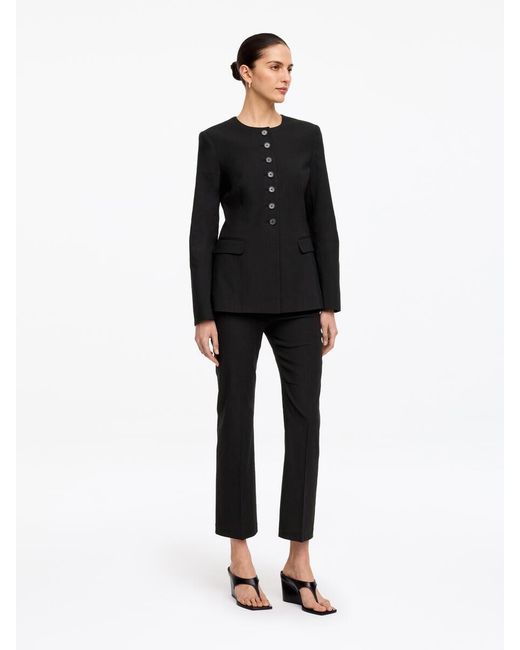 ARKET Black Linen-Blend Blazer
