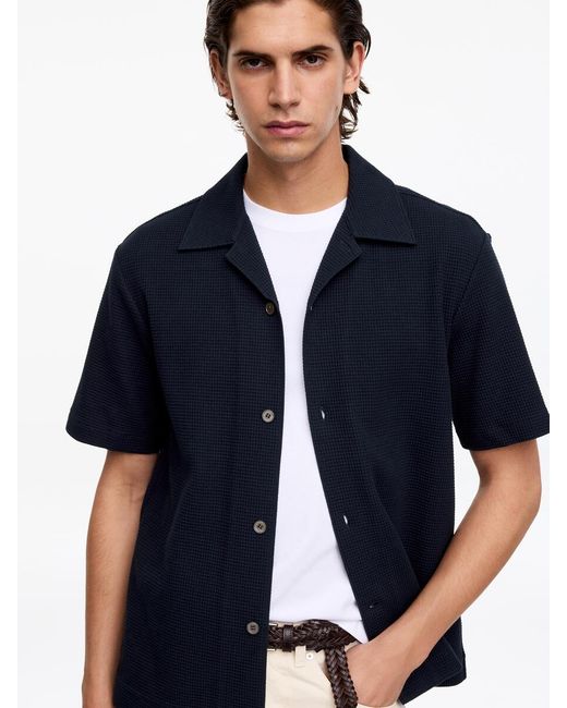 ARKET Blue Waffle Jersey Shirt for men
