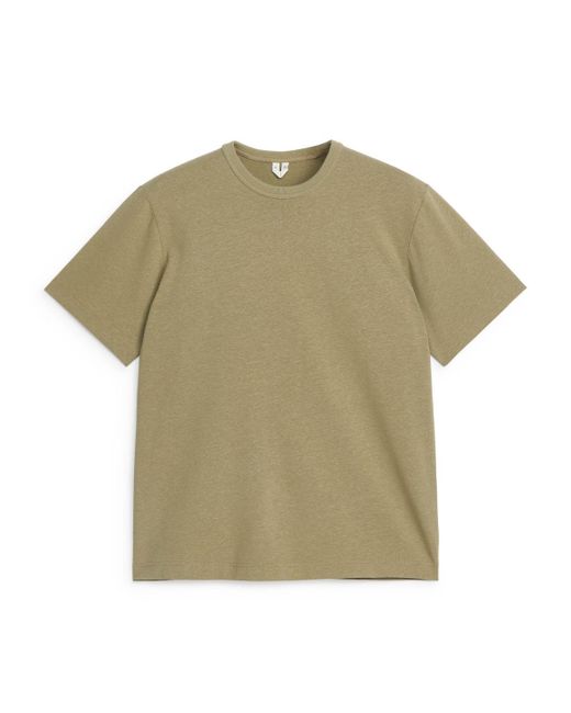 ARKET Green Cotton Linen T-shirt for men
