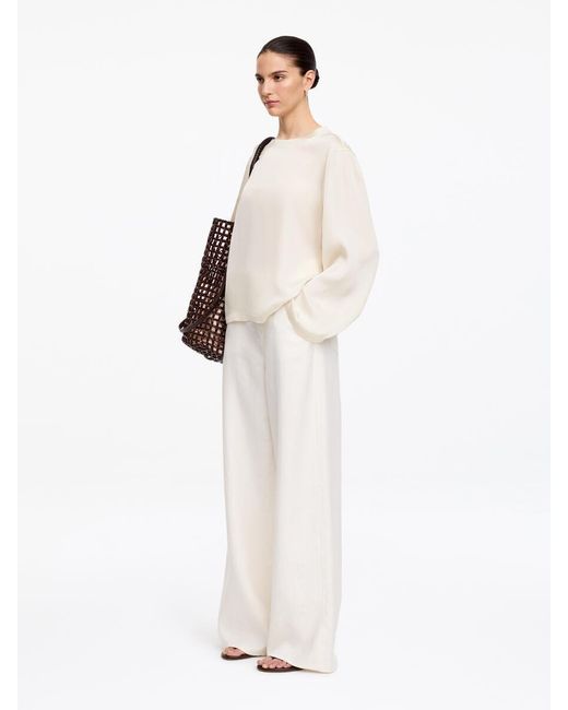 ARKET White Long-Sleeve Satin Top