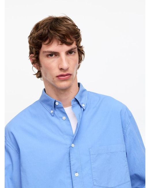 ARKET Blue Relaxed Poplin Shirt for men