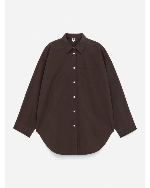 ARKET Brown Batwing-Sleeve Shirt